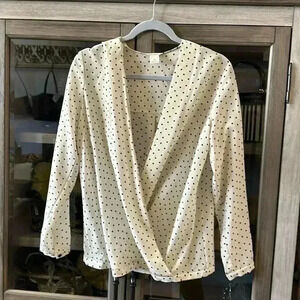 Club Monaco 100 % silk Polka Dot shirt